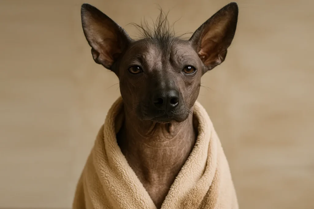 short coat dog after dog bathing